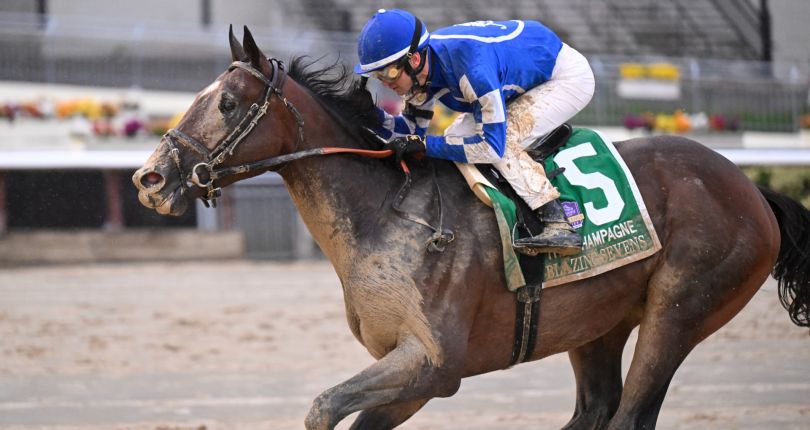 Blazing Sevens rolls home to victory in G1 Champagne